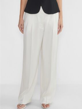 Aritzia Satin Effortless Pants - Light Birch